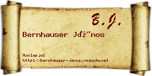 Bernhauser János névjegykártya