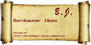 Bernhauser János névjegykártya