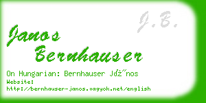 janos bernhauser business card